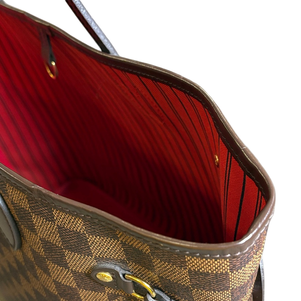 Louis Vuitton Neverfull MM Damier Ebene Tote Bag Preloved Microchipped Authentic - Picture 12 of 17